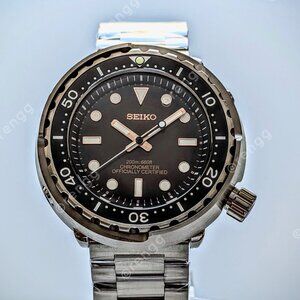 Automatic Brown Tuna Canned Diver Yellow Orange Mod Watch 46mm Sapphire 24jewels